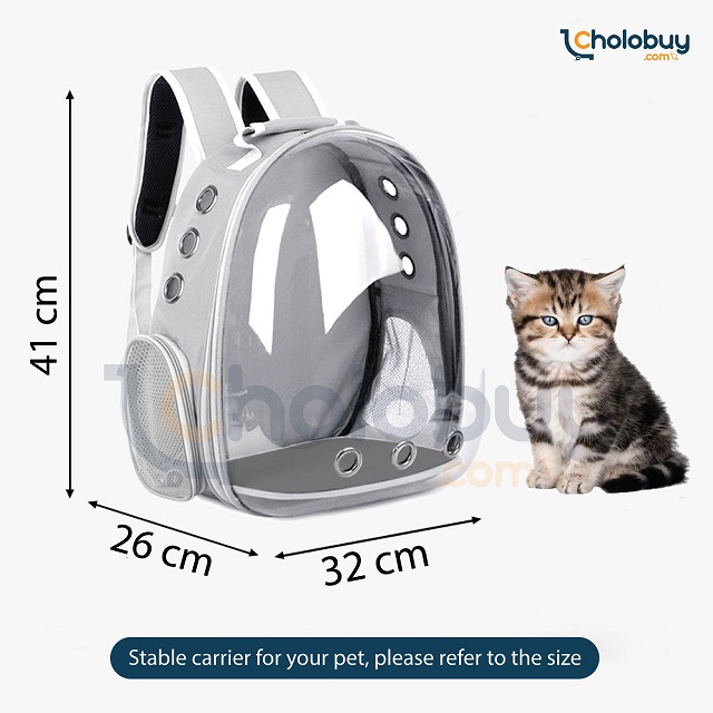 Pet Bubble Backpack Carrier with Built-in Harness | Ideal for Cats, Small Dogs & Rabbits - Image 2